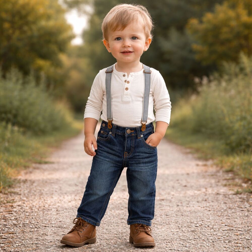 Carter’s Toddler Jeans 2T Blue Denim w Suspenders Mini Vintage Playdate Fit